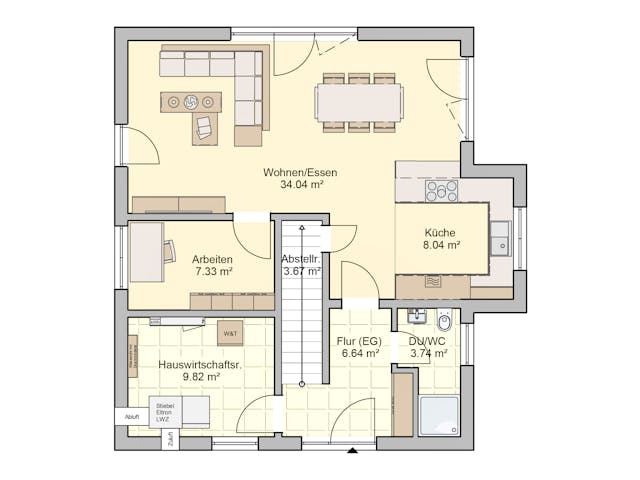 Fertighaus Seko von Fingerhut Haus Schlüsselfertig ab 420709€, Satteldach-Klassiker Grundriss 1