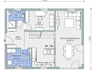 Fertighaus Bestseller Family 150 von BoHolz Haus Schlüsselfertig ab 427206€, Satteldach-Klassiker Grundriss 1