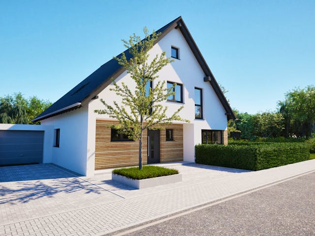 Massivhaus Entwurf NB174 von FAVORIT Massivhaus, Satteldach-Klassiker Außenansicht 1