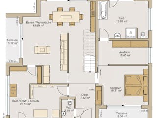 Fertighaus Kubus 0-278 von BoHolz Haus Schlüsselfertig ab 691866€, Cubushaus Grundriss 2