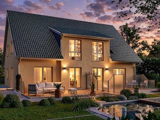 Massivhaus Dammhusen I von TIMOWA Massivhäuser Schlüsselfertig ab 563900€, Satteldach-Klassiker Außenansicht 2
