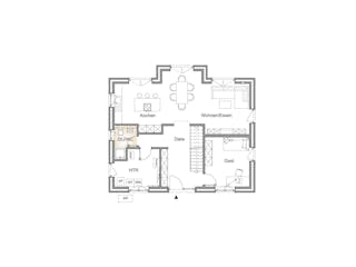 Massivhaus KAPITÄNSHAUS 160 von Kähler Massivhaus Schlüsselfertig ab 407420€, Satteldach-Klassiker Grundriss 1