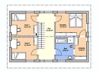 Fertighaus Sognefjord von AKOST Holzhäuser, Satteldach-Klassiker Grundriss 2