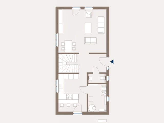 Fertighaus Cityline 2 von allkauf haus, Satteldach-Klassiker Grundriss 1