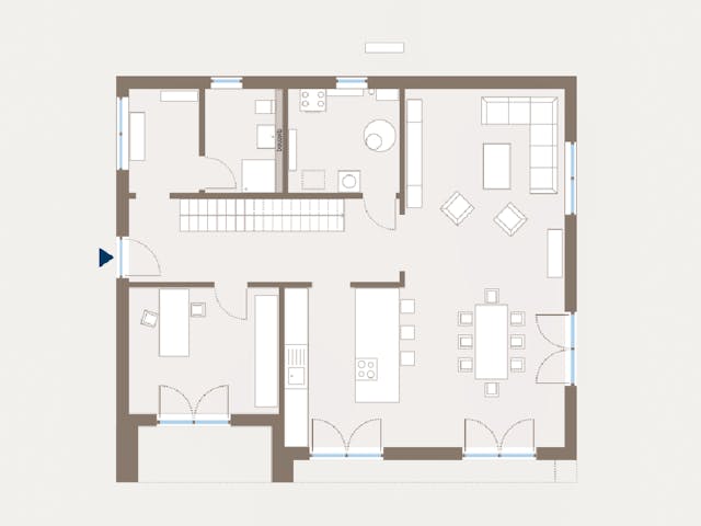 Fertighaus Cult 5 von allkauf haus, Cubushaus Grundriss 1