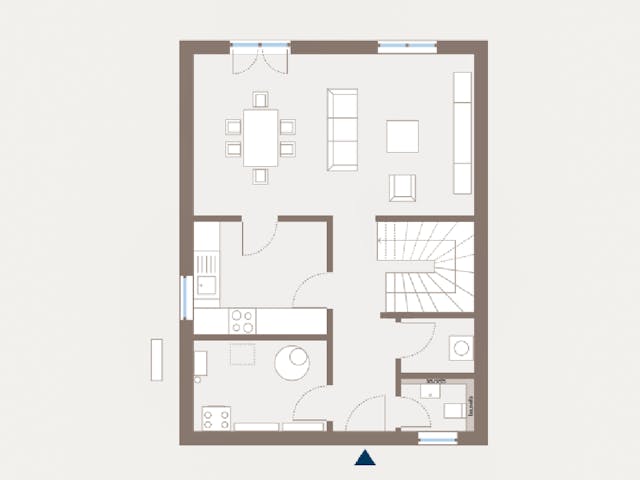 Fertighaus Double 10 von allkauf haus, Satteldach-Klassiker Grundriss 1 Fertighaus Double 10 von allkauf haus, Satteldach-Klassiker Grundriss 1