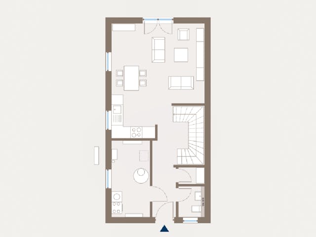 Fertighaus Double 1 von allkauf haus, Satteldach-Klassiker Grundriss 1