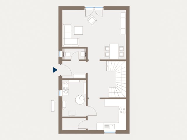 Fertighaus Double 4 von allkauf haus, Satteldach-Klassiker Grundriss 1
