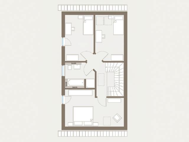 Fertighaus Double 4 von allkauf haus, Satteldach-Klassiker Grundriss 2