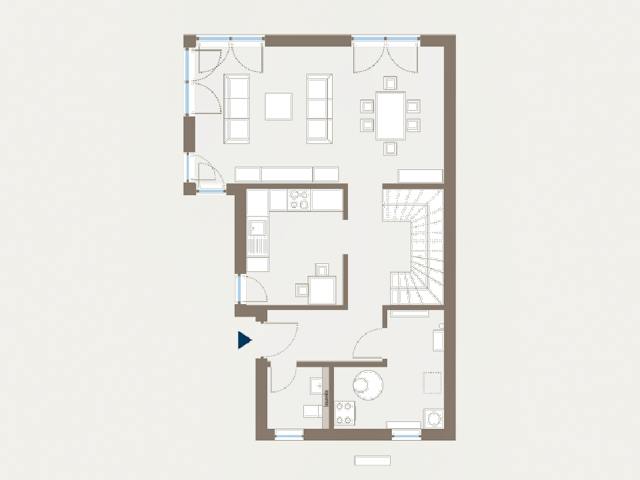 Fertighaus Double 8 von allkauf haus, Cubushaus Grundriss 1