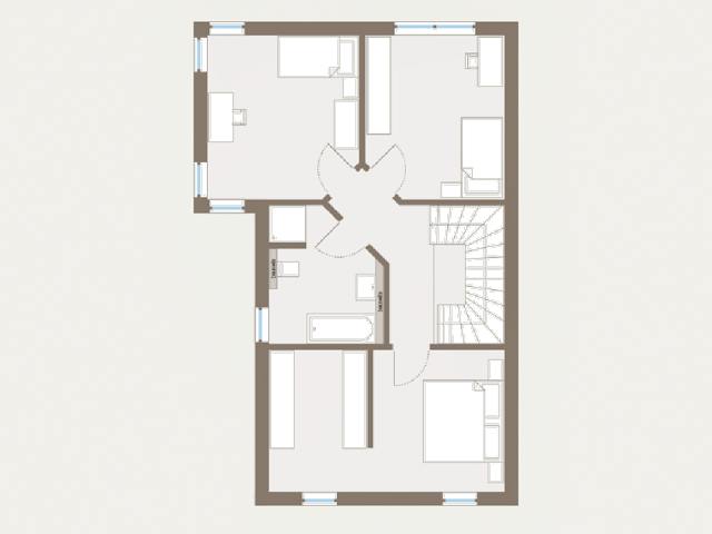 Fertighaus Double 8 von allkauf haus, Cubushaus Grundriss 2