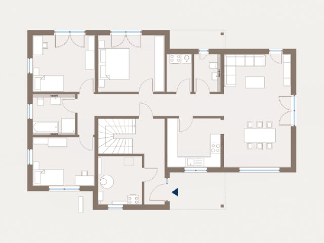 Fertighaus Generation 14 von allkauf haus, Stadtvilla Grundriss 1