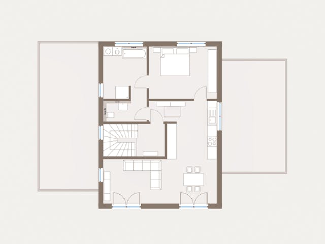 Fertighaus Generation 14 von allkauf haus, Stadtvilla Grundriss 2