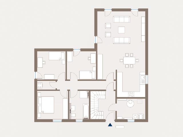 Fertighaus Generation 1 von allkauf haus, Satteldach-Klassiker Grundriss 1