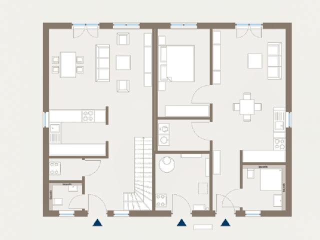 Fertighaus Generation 5 von allkauf haus, Satteldach-Klassiker Grundriss 1