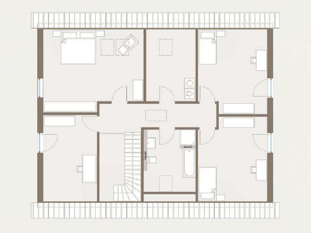 Fertighaus Generation 5 von allkauf haus, Satteldach-Klassiker Grundriss 2