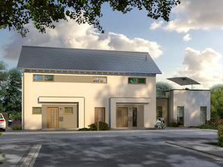 Fertighaus Generation 5 V2 von allkauf haus, Satteldach-Klassiker Außenansicht 3