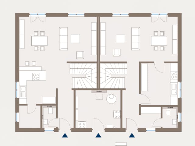 Fertighaus Generation 7 von allkauf haus, Satteldach-Klassiker Grundriss 1