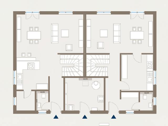 Fertighaus Generation 7 von allkauf haus, Satteldach-Klassiker Grundriss 1