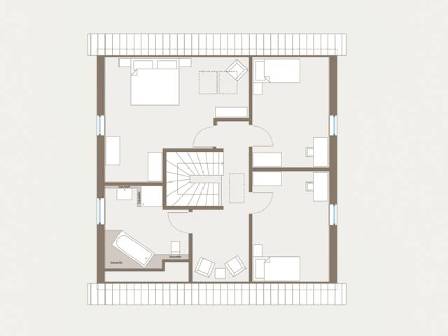 Fertighaus Home 10 von allkauf haus, Satteldach-Klassiker Grundriss 2