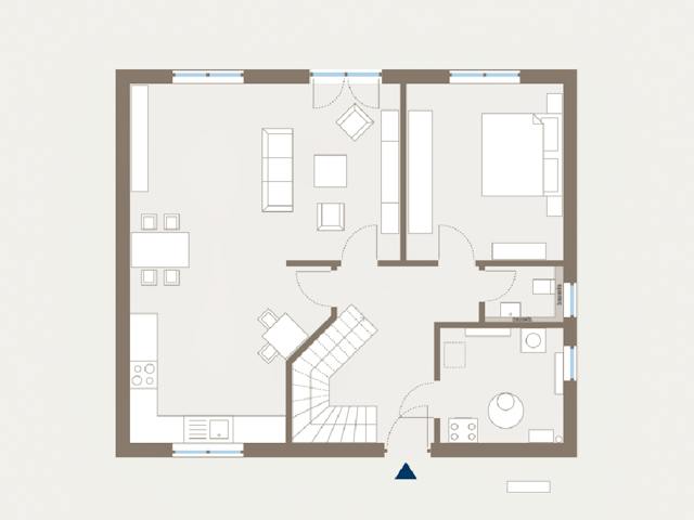 Fertighaus Home 12 von allkauf haus, Satteldach-Klassiker Grundriss 1