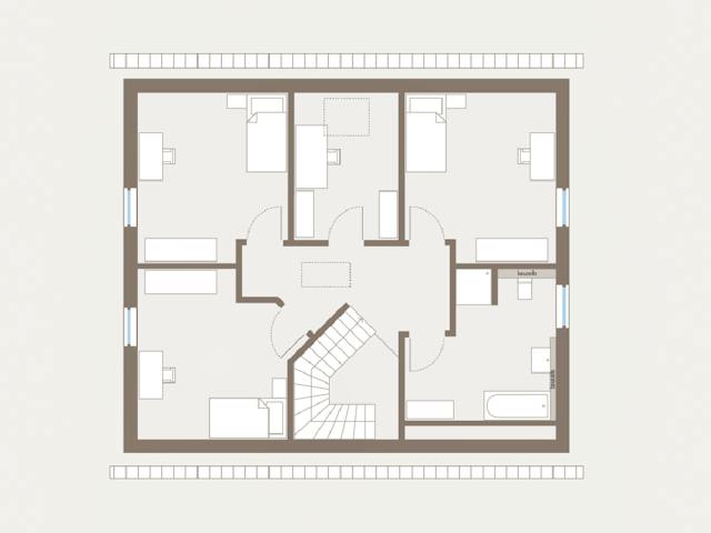 Fertighaus Home 12 von allkauf haus, Satteldach-Klassiker Grundriss 2