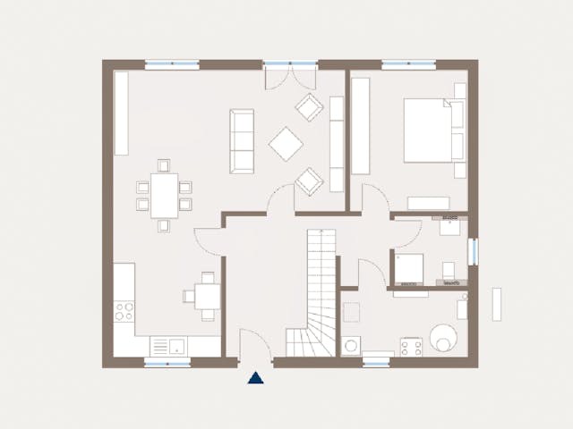 Fertighaus Home 13 von allkauf haus, Satteldach-Klassiker Grundriss 1