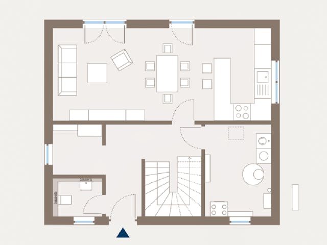 Fertighaus Home 1 von allkauf haus, Satteldach-Klassiker Grundriss 1