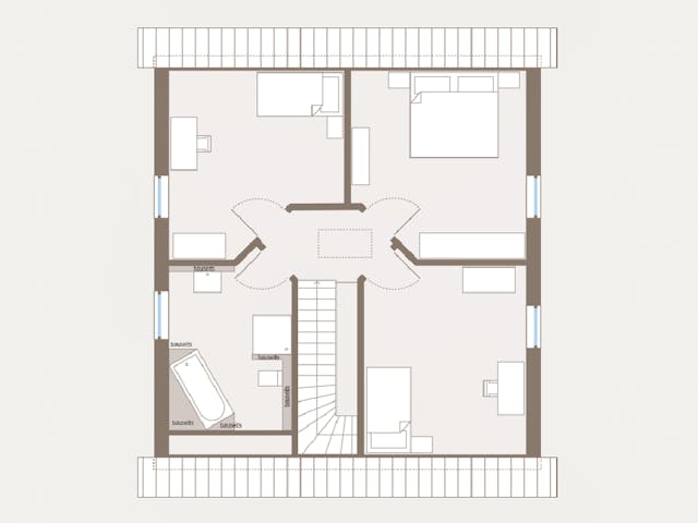 Fertighaus Home 2 von allkauf haus, Satteldach-Klassiker Grundriss 2