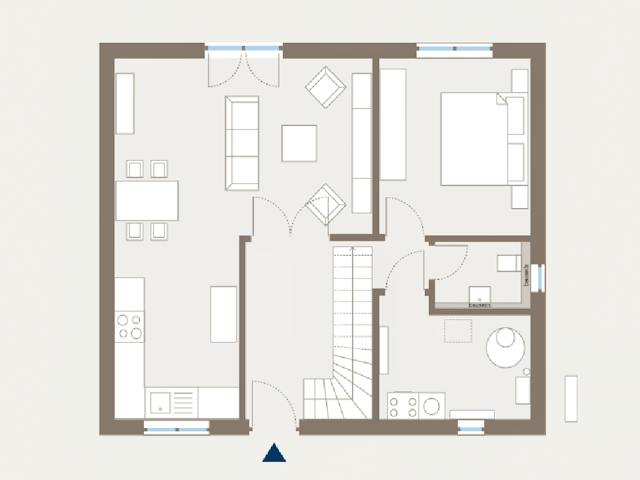 Fertighaus Home 4 von allkauf haus, Satteldach-Klassiker Grundriss 1