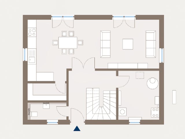 Fertighaus Home 5 von allkauf haus, Satteldach-Klassiker Grundriss 1