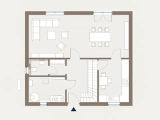 Fertighaus Home 6 von allkauf haus, Satteldach-Klassiker Grundriss 1