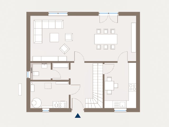 Fertighaus Home 6 von allkauf haus, Satteldach-Klassiker Grundriss 1