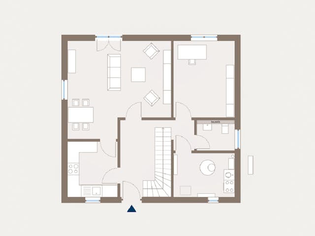 Fertighaus Home 7 von allkauf haus, Satteldach-Klassiker Grundriss 1