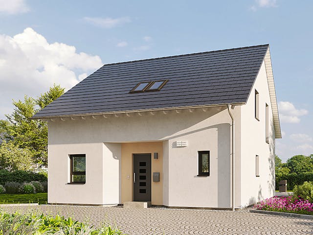 Fertighaus Home 9 von allkauf haus, Satteldach-Klassiker Außenansicht 1
