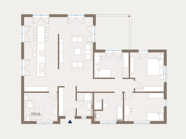 Fertighaus Lifetime 7 von allkauf haus, Bungalow Grundriss 1