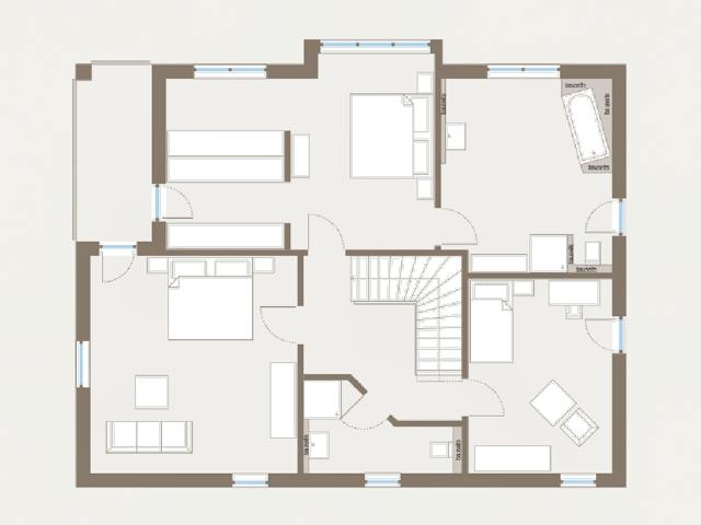 Fertighaus Prestige 1 von allkauf haus, Satteldach-Klassiker Grundriss 2