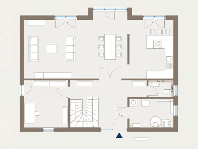 Fertighaus Prestige 2 von allkauf haus, Satteldach-Klassiker Grundriss 1