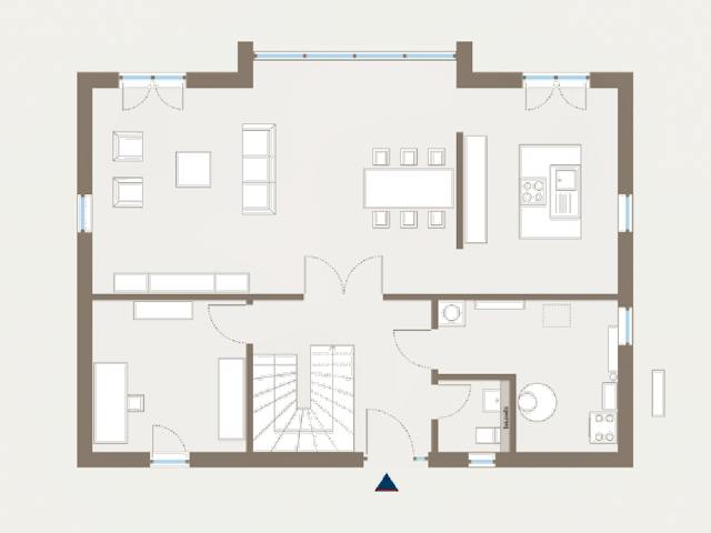 Fertighaus Trendline S2 von allkauf haus, Satteldach-Klassiker Grundriss 1