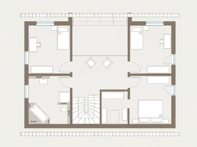 Fertighaus Trendline S2 von allkauf haus, Satteldach-Klassiker Grundriss 2