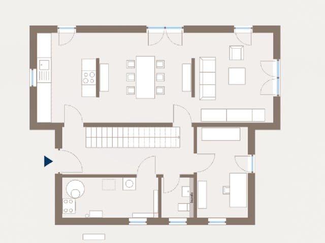 Fertighaus Trendline S4 von allkauf haus, Pultdachhaus Grundriss 1