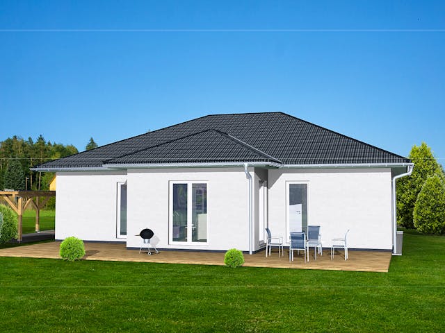 Massivhaus Bungalow 120 von AMB Massivhaus, Bungalow Außenansicht 1