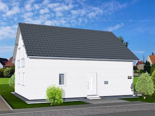 Massivhaus Classic 132 von AMB Massivhaus, Satteldach-Klassiker Außenansicht 2