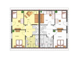 Massivhaus Duplex 118 von AMB Massivhaus, Satteldach-Klassiker Grundriss 2