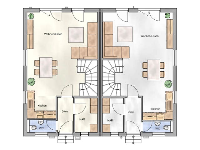 Massivhaus Duplex 125 von AMB Massivhaus, Satteldach-Klassiker Grundriss 1