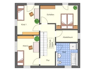 Massivhaus Villa 125 von AMB Massivhaus, Stadtvilla Grundriss 2