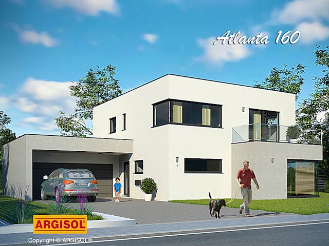 Massivhaus Atlanta von ARGISOL-Bausysteme Bausatzhaus ab 68400€, Cubushaus Außenansicht 1 Massivhaus Atlanta von ARGISOL-Bausysteme Bausatzhaus ab 68400€, Cubushaus Außenansicht 1