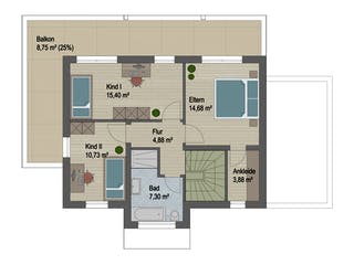 Massivhaus Columbia von ARGISOL-Bausysteme Bausatzhaus ab 52280€, Cubushaus Grundriss 2