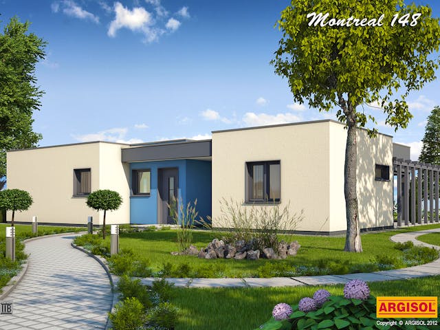 Massivhaus Montreal I von ARGISOL-Bausysteme Bausatzhaus ab 41790€, Bungalow Außenansicht 1