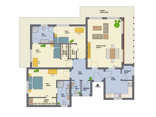 Massivhaus Montreal I von ARGISOL-Bausysteme Bausatzhaus ab 41790€, Bungalow Grundriss 1